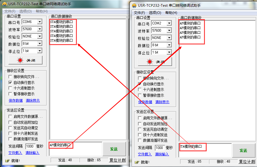 WIFI模塊 串口轉網(wǎng)絡調試助手